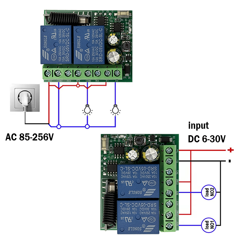 DC 12V 24V AC 220V RF433 2CH M - đánh giá và giá 433Mhz Receiver Module